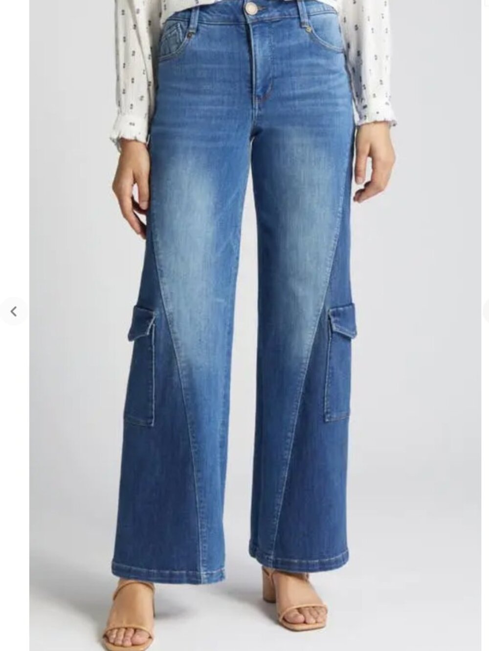 Wit & Wisdom Ab'solution Colorblock wide leg cargo jeans Size 6 P